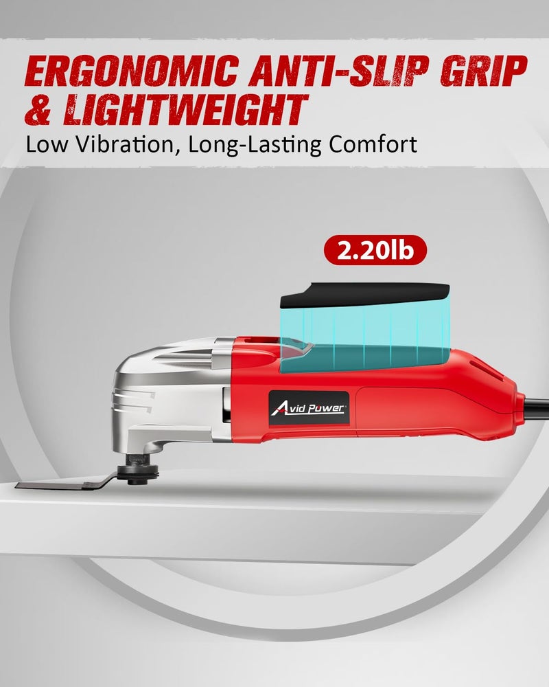 AVID POWER Oscillating Tool, 22000 OPM Electric Oscillating Multi Tool with 3Oscillation Angle, Cutting, Sanding, Grinding, Scraping, 11 Accessories & Universal Interface - Image 4